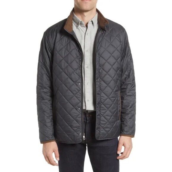 Peter Millar Suffolk Quilted Windproof Full Zip Black Travel Coat Jacket - Picture 1 of 14